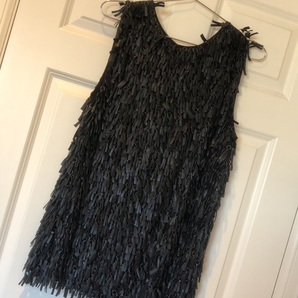 Catherine Malandrino Leather and Metal Fringe Vest 0/Xs - Picture 3 of 8